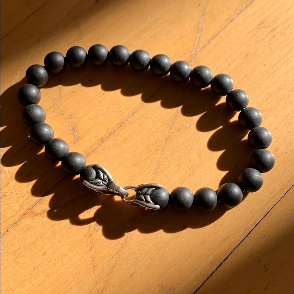 David Yurman Men’s Black Onyx Spiritual Bead Brac